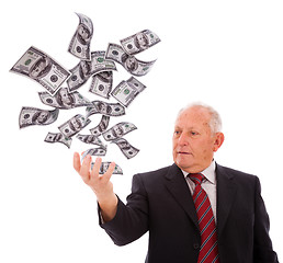 Image showing Businessman holding money