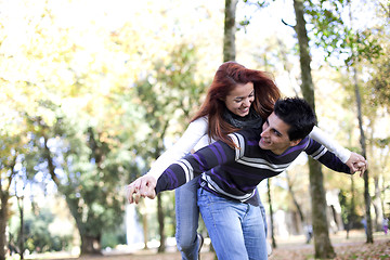 Image showing Young couple having fun at the park