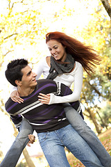 Image showing Young couple having fun at the park