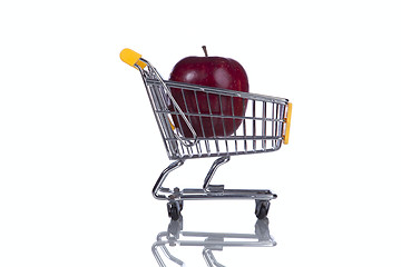 Image showing Apple inside a shopping cart