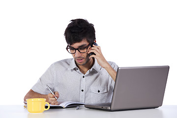 Image showing Young modern busy businessman