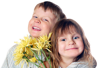 Image showing children friends couple isolated