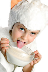 Image showing drinking milk