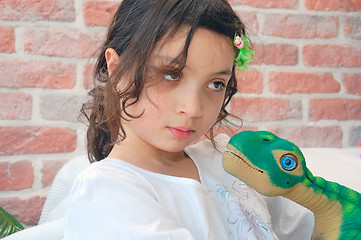 Image showing girl with a dino