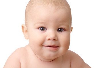 Image showing Portrait shot of a curious toddler