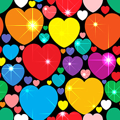 Image showing Abstract background with multicolor hearts