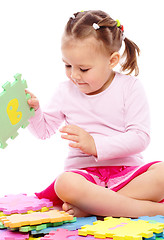 Image showing Little girl with alphabet