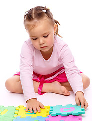 Image showing Little girl with alphabet