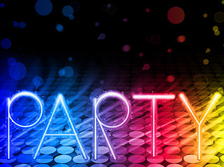 Image showing Party Abstract Colorful Waves on Black Background