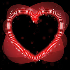 Image showing Red Heart Border with Sparkles and Swirls.