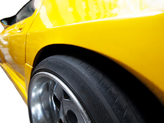 Image showing Yellow racing car