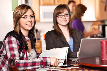 Image showing Two sisters at home