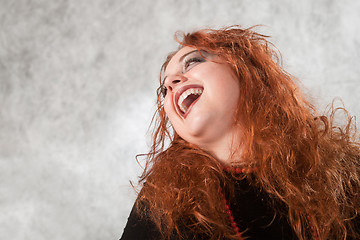 Image showing laughing crazy young woman