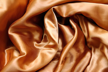 Image showing gold crumpled silk fabric