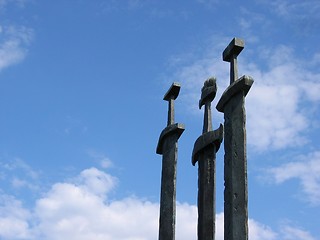 Image showing Three swords at Hafrsfjord