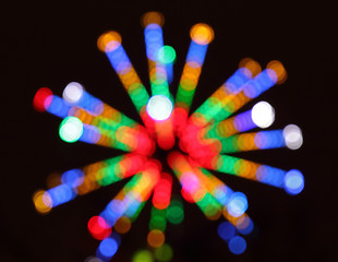 Image showing defocused colored lights and strips