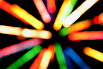 Image showing defocused colored lights and strips