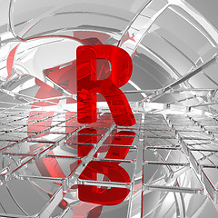 Image showing r in futuristic space