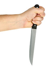 Image showing Hand holding knife