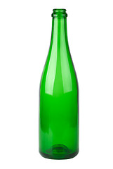 Image showing Empty green champagne bottle