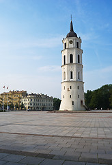 Image showing bell tower on Cathedral Square in Vilnius