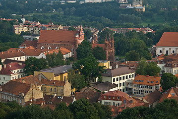 Image showing roofs of old historic center in Vilnius, Lithuania  