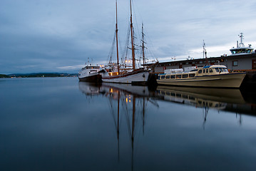 Image showing sailing yachts in Oslo harbor