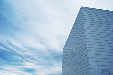 Image showing Oslo Opera House wall against blue cloud sky