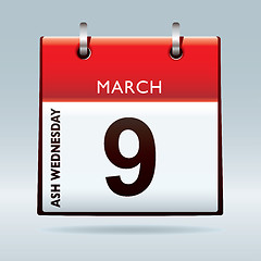 Image showing Ash Wednesday Calendar
