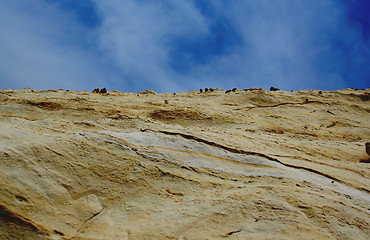 Image showing rock  with blue sky and clouds