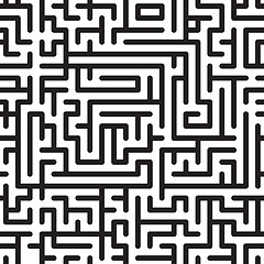 Image showing Black-and-white abstract background with complex maze