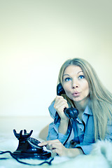 Image showing Blonde Woman with Phone