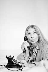 Image showing Blonde Woman with Phone