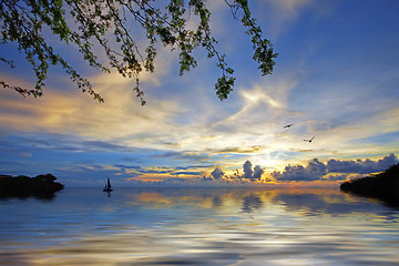 Image showing Sunset Curacao