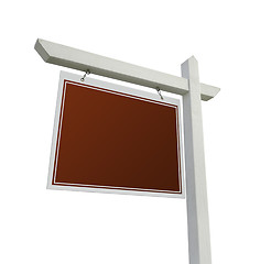 Image showing Blank Red Real Estate Sign on White