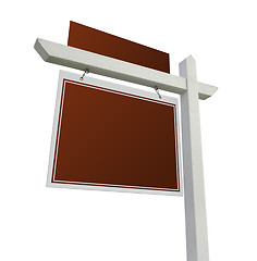 Image showing Blank Red Real Estate Sign on White