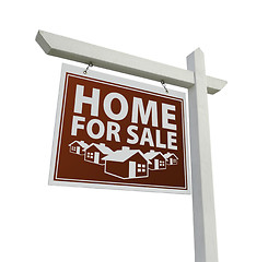 Image showing Red Home for Sale Real Estate Sign on White