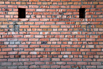 Image showing Red old brick wall structure