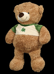 Image showing Toy brown soft bear on a black background