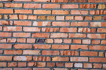 Image showing Red old brick wall