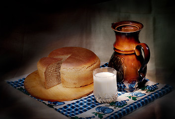 Image showing Milk and bread