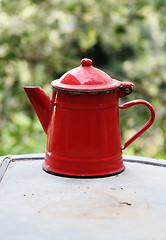 Image showing Old  red   kettle