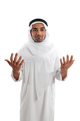 Image showing Arab man shrugging