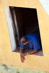 Image showing Man Looking Out