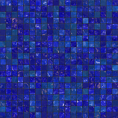 Image showing Blue Seamless Bathroom Tiles