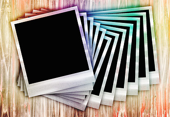 Image showing Instant Film Photos In a Row