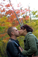 Image showing Young Couple Kissing