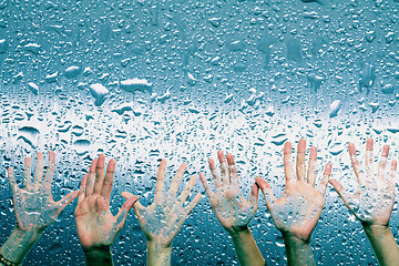 Image showing hailing the rain