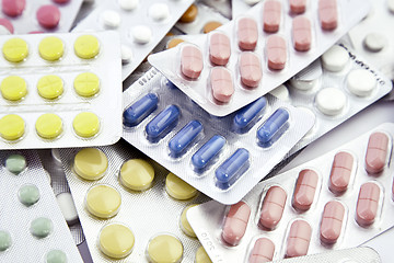 Image showing colored pills in blisters