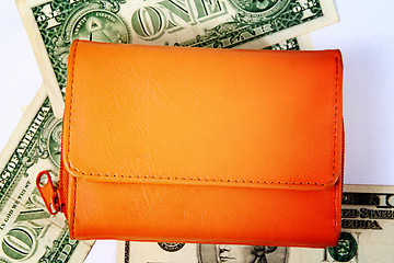 Image showing Orange leather wallet